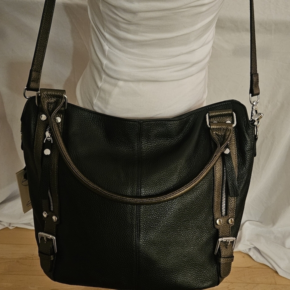 New W Tags Over Earth Genuine Leather Hobo Purse Shoulder Bag Crossbody Handbag - Picture 13 of 13